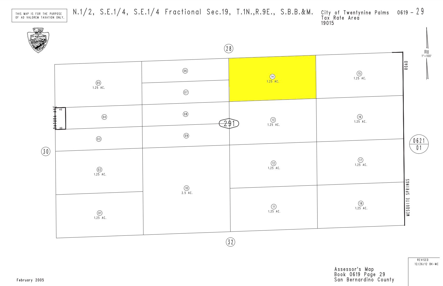 1.25ac inside near mesquite springs rd/siesta